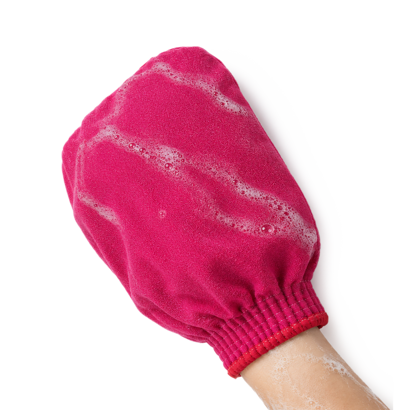 Soft Moroccan Loofah sponge from Sofia Mora, showing its natural textured surface suitable for gentle exfoliation in the shower.