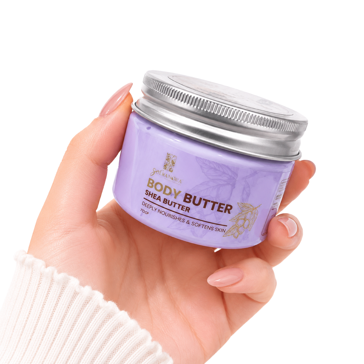 Creamy Dr Sofia Mora body butter jar with smooth texture and natural ingredients, perfect for nourishing skin.