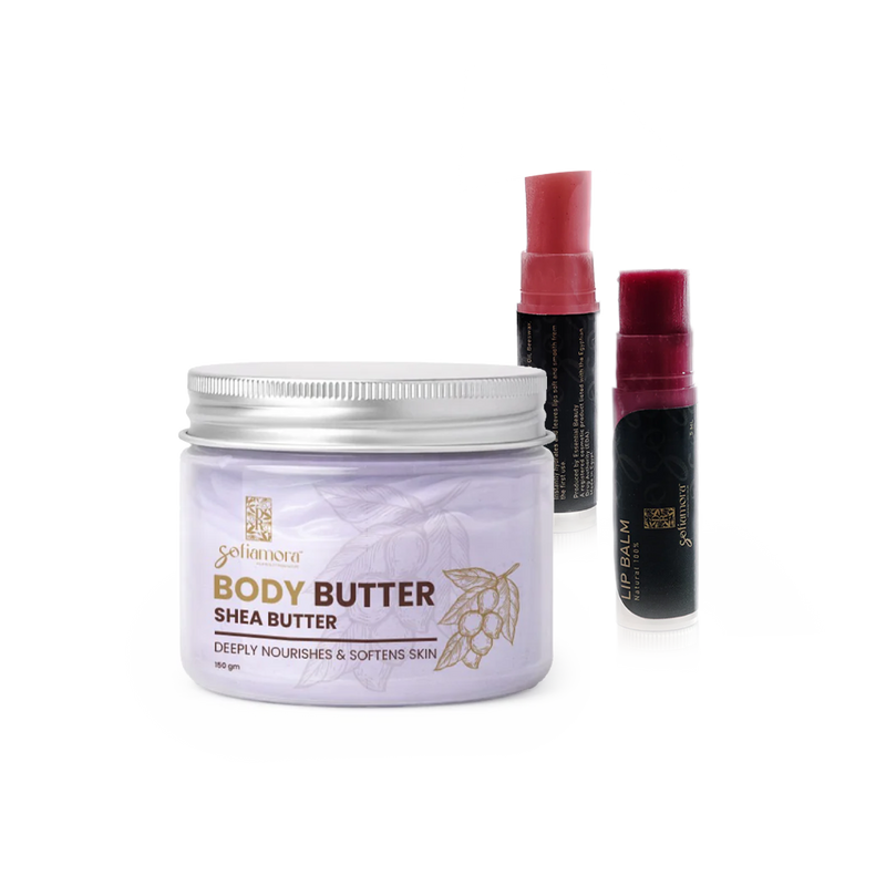 Dr Sofia Mora Glow Softness Bundle with soft, glowing lips shown in the image, featuring a lip product in a sleek container.